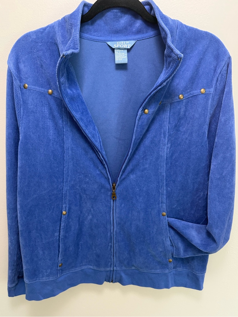 90s Koret periwinkle Corduroy zip up sport Jacket
